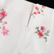 Load image into Gallery viewer, Womens Digital Printed See Through Lace High Waist Slit Double Layer Office Hip Skirt
