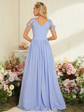 Load image into Gallery viewer, V neck Elegant Evening Dress Prom Party Slit Sexy Evening Dress Wedding Dinner Toast Dress
