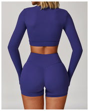 Load image into Gallery viewer, Nude Feel Tight Yoga Long Sleeve Shockproof Sports Hollow Out Cutout T shirt Running Workout Yoga Top

