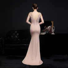 Load image into Gallery viewer, Wedding Diamond Toast Dress Bride Long Appreciation Dinner Fishtail Dress Evening Dress
