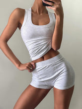 Load image into Gallery viewer, Womens Sports Yoga Camisole Summer Shorts Set
