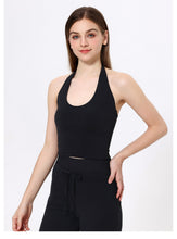 Load image into Gallery viewer, Womens Halter Lace up Yoga Clothes Vest High Grade Sexy Beauty Back Slim Fit Fitness Vest Bra
