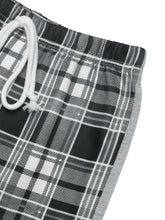 Load image into Gallery viewer, Womens Elastic Black White Lattice Pattern Trousers Trousers Casual Plaid Stitching Wide Leg Pants
