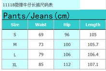 Load image into Gallery viewer, Women Micro Elastic Black Straight Denim Trousers
