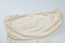 Load image into Gallery viewer, Women Clothing Summer off Neck Mesh Stitching Sexy Slim Fit Pleated Dress

