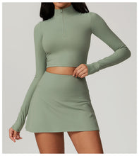 Load image into Gallery viewer, Sollinarry Zipper Tight Long Sleeve Yoga Wear Sports T shirt Autumn Winter High Strength Quick Drying Running Fitness Top
