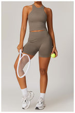 Load image into Gallery viewer, Womens Sollinarry Seamless Tight I Shaped Beauty Back Yoga Vest One Piece Belly Covering Sports Top Yoga Clothes
