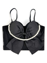 Load image into Gallery viewer, Womens Pearl Bow Boning Slim Fit Slimming Corset Top
