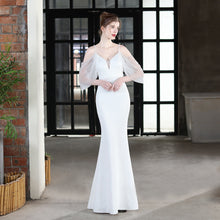 Load image into Gallery viewer, Wedding Toast Dress Bride Long Sling Appreciation Dinner Slim-Fit Fishtail Car Model Exhibition Dress Formal Gown
