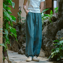 Load image into Gallery viewer, Womens - Cotton Linen - Spring/ Summer - Artistic Stone Washed Loose Slimming Pants
