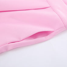 Load image into Gallery viewer, Womens Pink Gentle Sleeveless Collar Loose Fitting Waistcoat High Waist Pocket Wide Leg Pants Summer Casual Set
