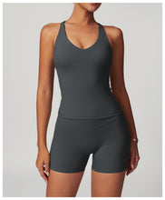 Load image into Gallery viewer, Sollinarry Cross Beauty Back Brushed Tight Outdoor Workout Exercise Underwear Yoga Vest Jacket
