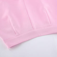 Load image into Gallery viewer, Womens Pink Gentle Sleeveless Collar Loose Fitting Waistcoat High Waist Pocket Wide Leg Pants Summer Casual Set
