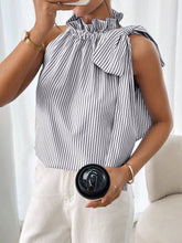 Load image into Gallery viewer, Womens Sleeveless Striped Lace Turtleneck Top
