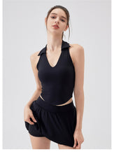 Load image into Gallery viewer, Fanxin Nude Feel Breathable Lapels Beauty Back Workout Bra Tight Outdoor Sports Running Fitness Yoga Vest
