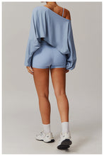 Load image into Gallery viewer, Womens Sollinarry Fitness Sports Long-Sleeved Top off Shoulder Batwing Sleeve Outer Wear Casual Long Sleeves Yoga Blouse
