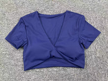 Load image into Gallery viewer, Yoga Short Sleeve Skinny V Neck Sports Short Sleeve T Shirt Top High Intensity Shockproof Quick Drying Running Fitness Clothes
