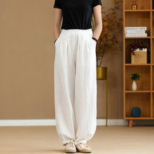 Load image into Gallery viewer, Womens - Cotton Linen - Spring/ Summer - Artistic Stone Washed Loose Slimming Pants
