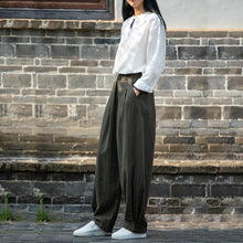 Load image into Gallery viewer, Womens - Cotton Linen - Spring/ Summer - Artistic Stone Washed Loose Slimming Pants
