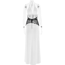 Load image into Gallery viewer, Summer Elegant Deep V Plunge Silky Satin Halter Sheer Waist Tight Sexy Dress
