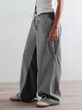 Load image into Gallery viewer, Womens Striped Wide Straight Leg J Spring Autumn Casual Loose Color Matching Slimming Jeans

