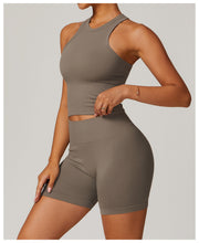 Load image into Gallery viewer, Womens Sollinarry Seamless Tight I Shaped Beauty Back Yoga Vest One Piece Belly Covering Sports Top Yoga Clothes
