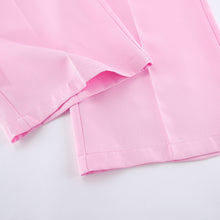 Load image into Gallery viewer, Womens Pink Gentle Sleeveless Collar Loose Fitting Waistcoat High Waist Pocket Wide Leg Pants Summer Casual Set
