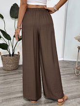 Load image into Gallery viewer, Womens Casual Simple Lace up Thin Solid Color Loose Wide Leg Pants
