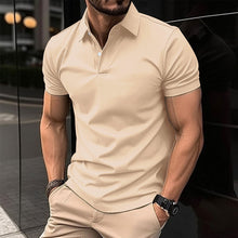 Load image into Gallery viewer, Summer Short Sleeve Polo Shirt Men Solid Color Button Lapel Button Top
