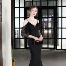 Load image into Gallery viewer, Wedding Toast Dress Bride Long Sling Appreciation Dinner Slim-Fit Fishtail Car Model Exhibition Dress Formal Gown
