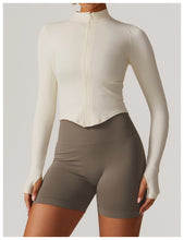 Load image into Gallery viewer, Womens Sollinarry Stand Collar Long Sleeve Zipper Yoga Jacket Women Tight Quick Drying Yoga Clothes Outdoor Fitness Sports Top
