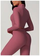 Load image into Gallery viewer, Sollinarry Zipper Tight Long Sleeve Yoga Wear Sports T shirt Autumn Winter High Strength Quick Drying Running Fitness Top
