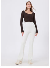 Load image into Gallery viewer, Womens Sports Tight Buttons Slimming Yoga Clothes Threaded Long Sleeve Internet Celebrity Running Fitness Clothes Cardigan Top
