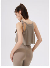 Load image into Gallery viewer, Womens Cloud Mesh Yoga Fixed Chest Pad Workout Top Shockproof Running Sports Bra Vest
