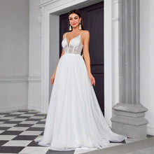 Load image into Gallery viewer, Suspender Tube Top Light Wedding Dress Simple Travel Photography Dress Prom Evening Dress
