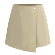 Load image into Gallery viewer, Women Clothing Irregular Asymmetric Stretch Pantskirt Summer High Waist Zipper Button Culottes for Women
