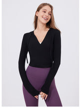 Load image into Gallery viewer, Womens Slim Fit Slimming Sweet Sexy Wear Workout Clothes Running Yoga Slimming Long Sleeves Quick Drying Exercise T Shirt Top
