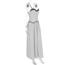 Load image into Gallery viewer, Womens Summer Sweet Skinny Slimming Backless Braces in White Polka Dot Dress
