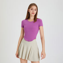 Load image into Gallery viewer, Women Sports Short Sleeve Quick Drying Slim Fit Slim Look Running Yoga Clothes T shirt round Neck Skin Friendly Breathable Sports Fitness Top
