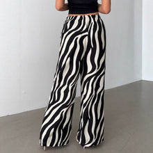 Load image into Gallery viewer, Straight Pants Sexy Zebra Print Bootcut Pants Low Waist Drawstring Casual Pants
