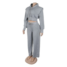 Load image into Gallery viewer, Hooded Sweater Wide Leg Two Piece Sets

