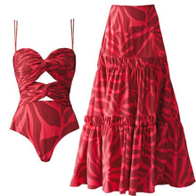 Load image into Gallery viewer, Womens Printed Hollow Out Cutout Swimsuit
