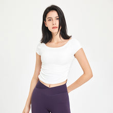 Load image into Gallery viewer, Womens Fitness Clothes Tight Sports T shirt Running Training Quick Drying Clothes Short Sleeve Thin Nude Feel Summer Yoga Clothing Top
