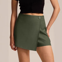 Load image into Gallery viewer, Women Clothing Irregular Asymmetric Stretch Pantskirt Summer High Waist Zipper Button Culottes for Women
