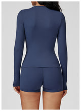 Load image into Gallery viewer, Sollinarry Brushed Long Sleeve Yoga Clothes round Neck Slim Fitness Clothes Outdoor Running Sport Long Sleeve T shirt

