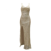 Load image into Gallery viewer, Sequin Sling Dress Host Cocktail Sexy Prom Evening Dress
