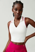 Load image into Gallery viewer, Stand Collar Tennis Women Yoga Fitness Running Top Quick Drying Sleeveless Vest with Chest Pad
