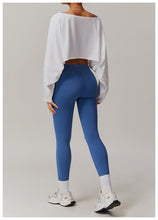 Load image into Gallery viewer, Womens Sollinarry Fitness Sports Long-Sleeved Top off Shoulder Batwing Sleeve Outer Wear Casual Long Sleeves Yoga Blouse
