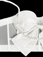 Load image into Gallery viewer, Womens Pearl Bow Boning Slim Fit Slimming Corset Top

