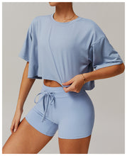 Load image into Gallery viewer, Sollinarry Brushed Sports Short Sleeved Top Comfortable O neck Short Fitness Running Yoga T-Shirt
